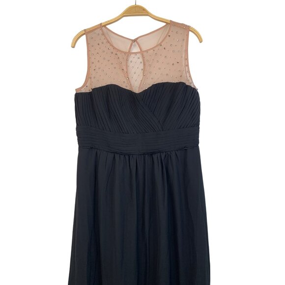 City Chic 14W Maxi Black Illusion Neck Bead Giuliana Dress New Wedding 6904 - Picture 3 of 16